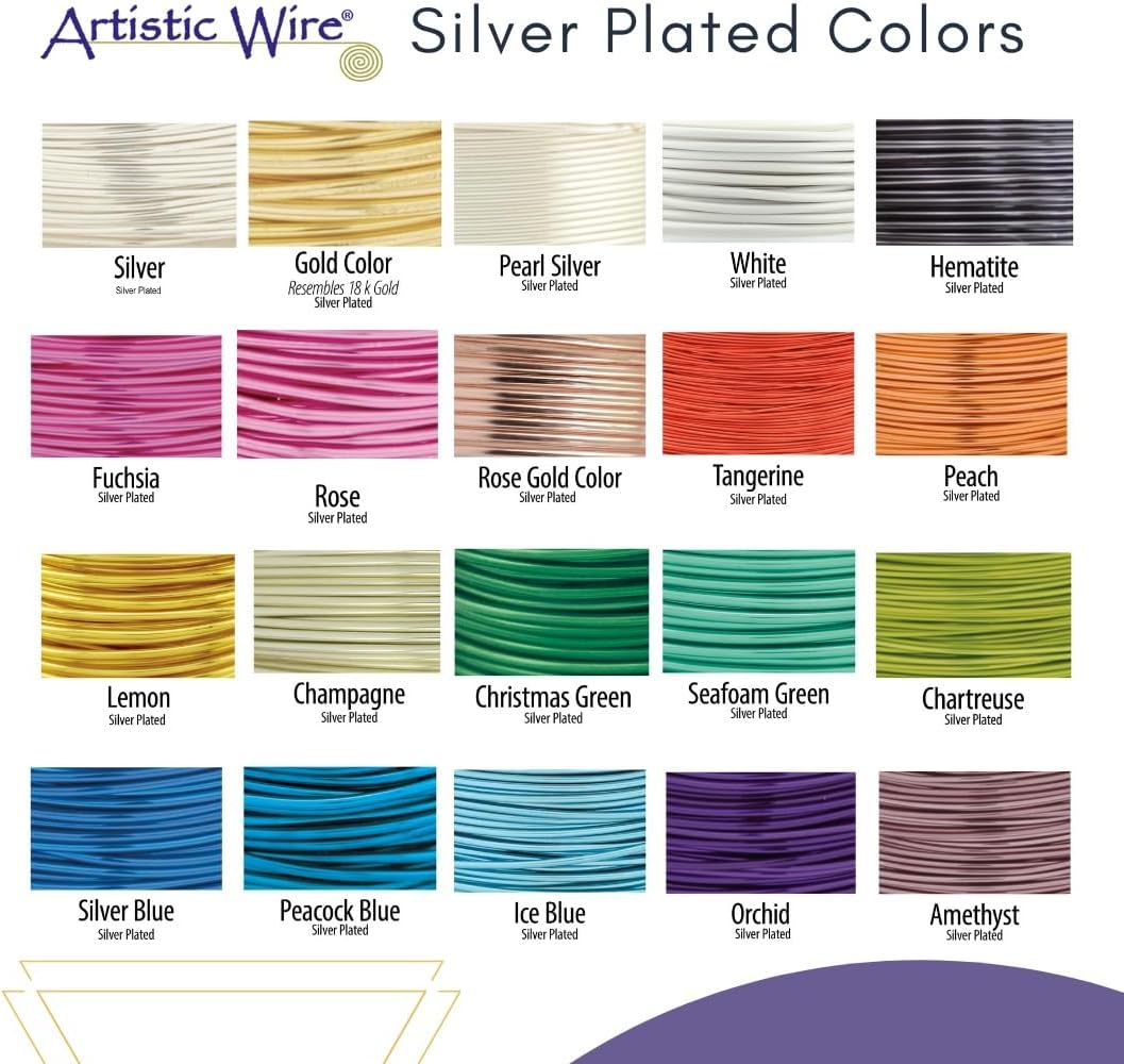 Artistic Wire, 28 Gauge Tarnish Resistant Colored Copper Craft Wire, Grey, 40 yd
