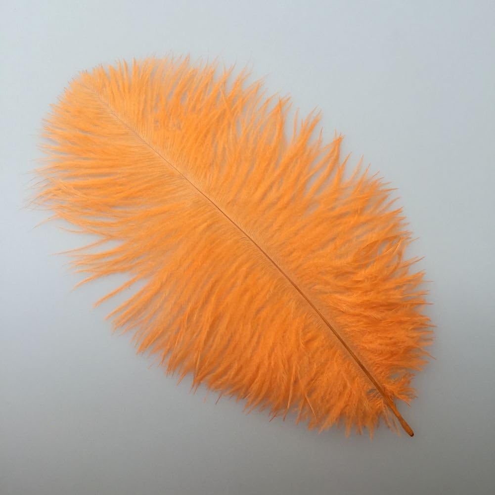 Sowder 10-12inch(25-30cm) Ostrich Feathers Plume for Wedding Centerpieces Home Decoration Pack of 10pcs(Orange)
