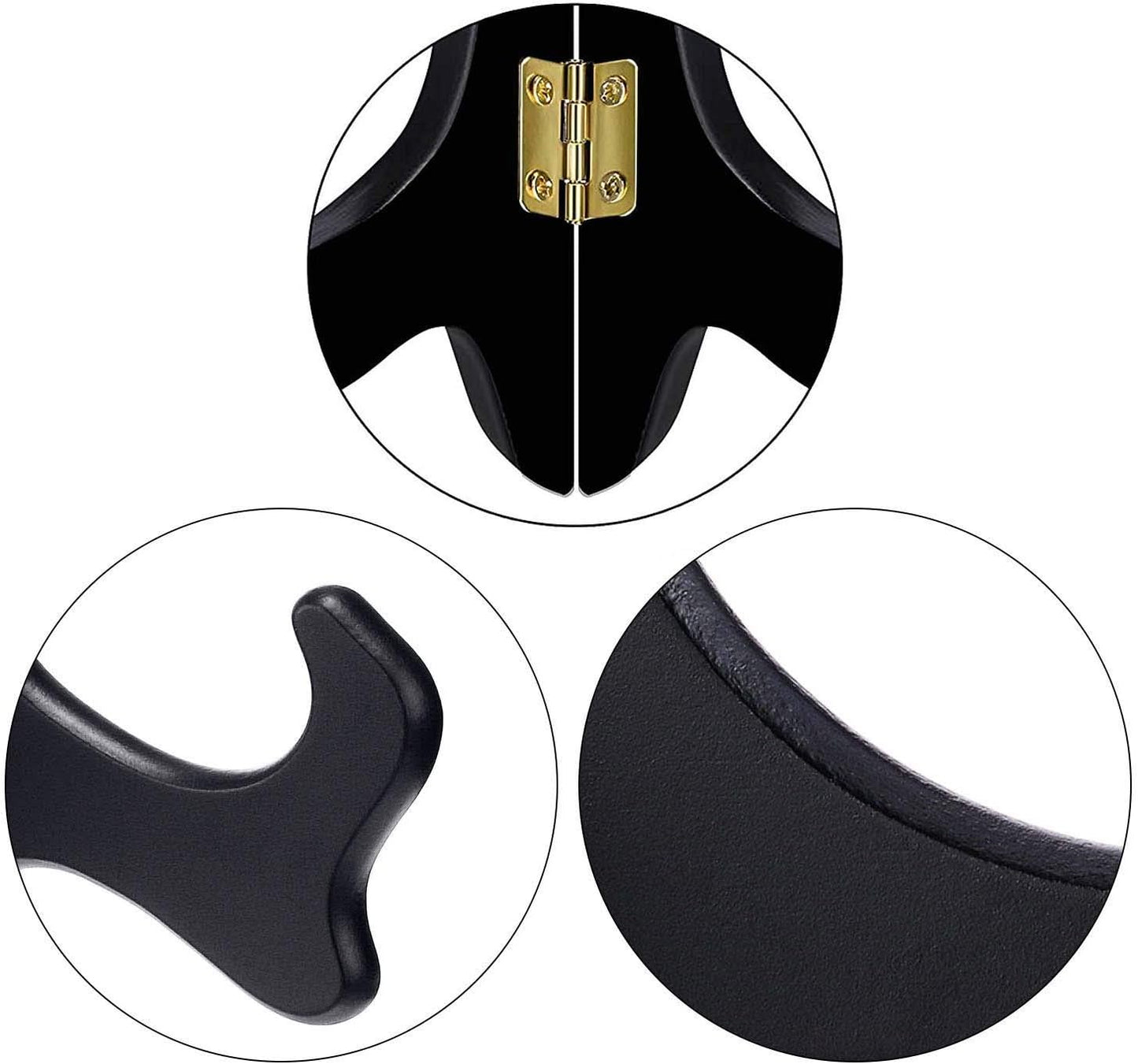 VERNUOS 4 pcs 7 Inch Wooden Display Stand Plate Holder Easels Dish Rack Photo Frame Holder for Wedding Decorations, Birthday Party and Home Decoration,Black