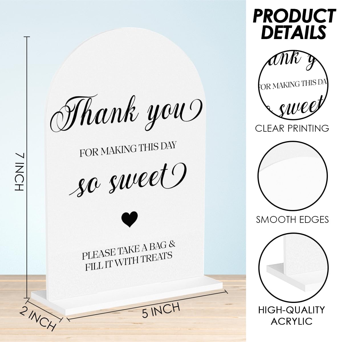 Candy Bar Sign, Dessert Table Sign, Wedding Engagement Bridal Shower Decor fo Ceremony Reception Party, Weddings Table White Acrylic Sign