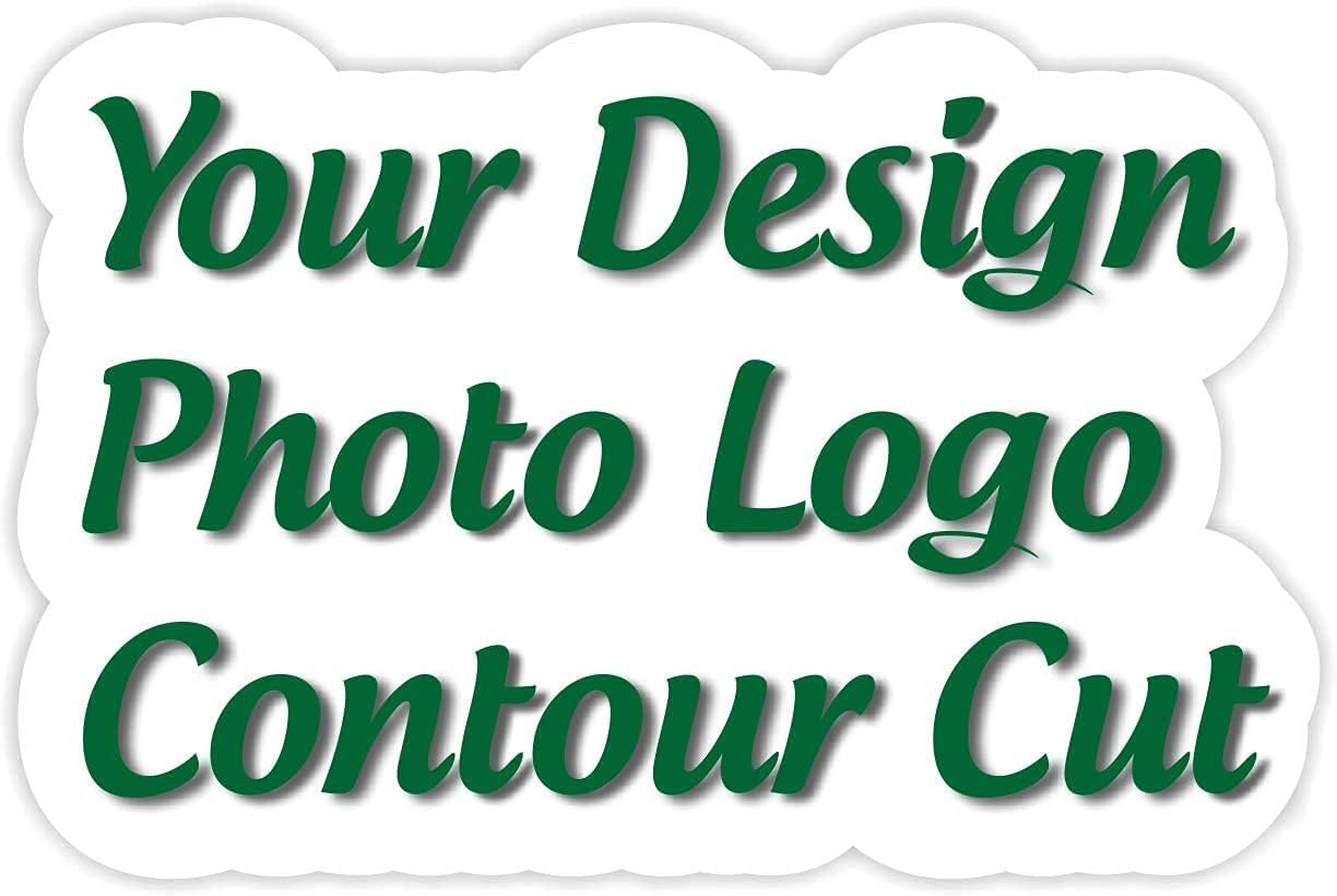 80 Custom Personalized Stickers Labels Vinyl Waterproof, Made USA, Made Any Name,Text, Image, Logo 4" Contour Cut