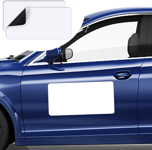 DIYMAG 2Pcs Blank Car Magnets, 24x12 Inch Cars Door Magnet Signs Rounded Corners Flexible Magnetic Bumper Sticker to Advertise Cover Logo Prevent Vehicle Scratches Dents