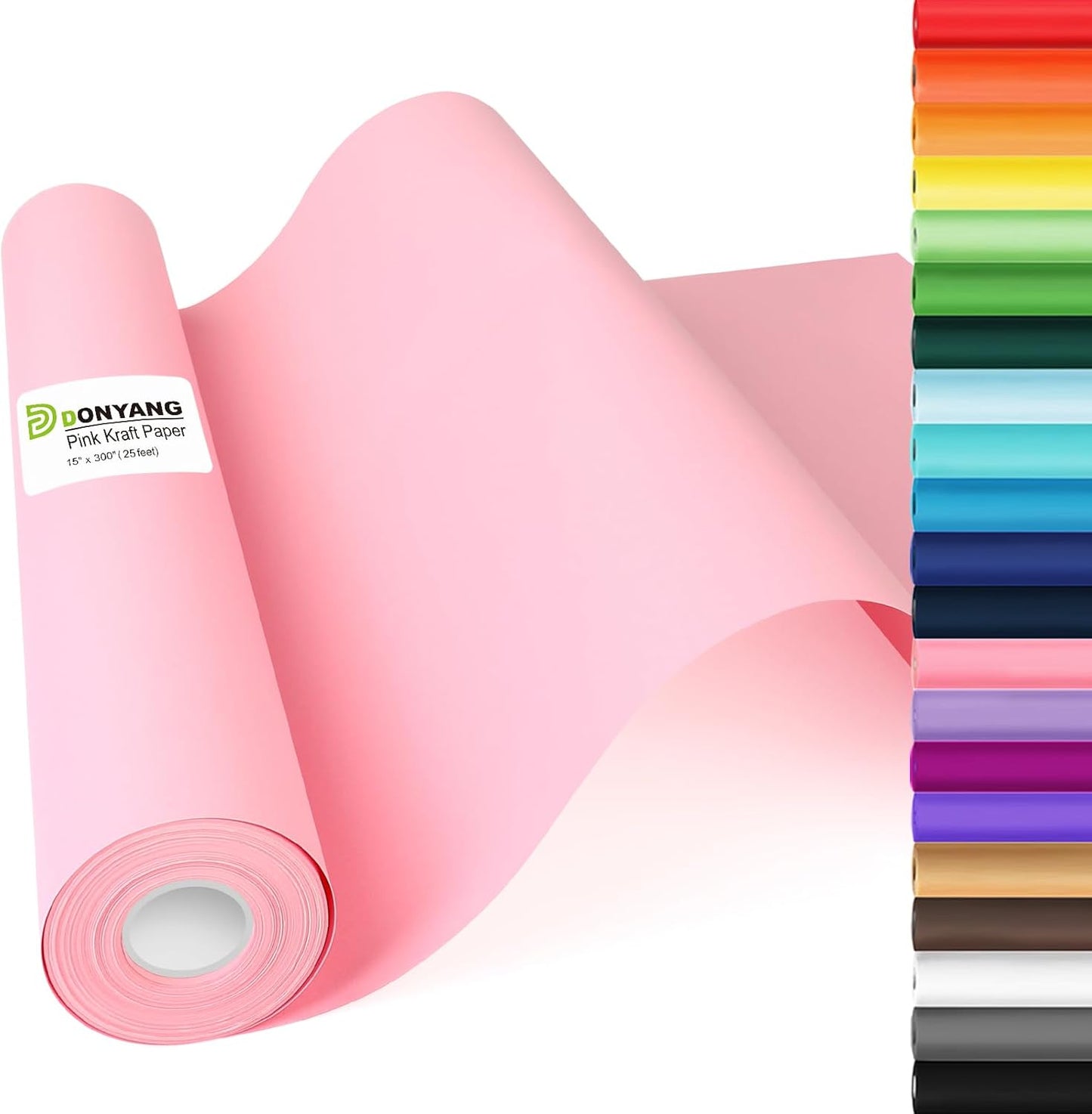 Pink Wrapping Paper 15"x450", Light Pink Bulletin Board Construction Craft Poster Color Art Coloring Decorative Paper Roll, Mother's Day Birthday Bouquet Flower Valentines Gift Wrap, Floral Supplies