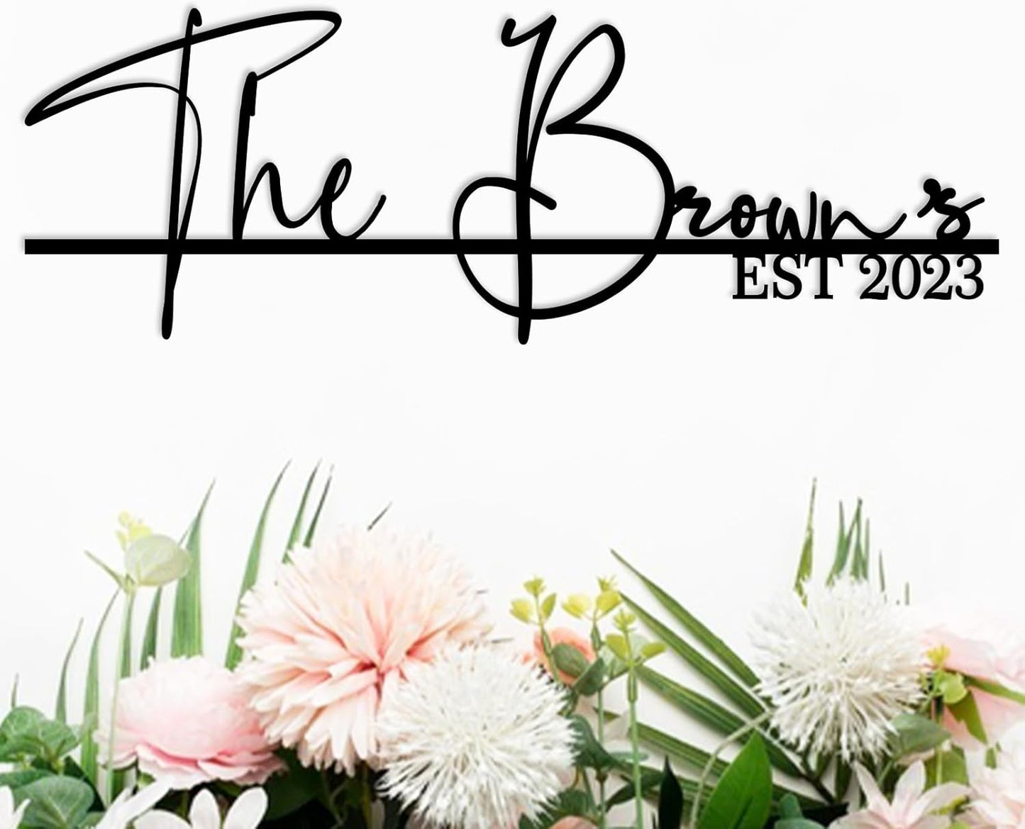 Personalized Family Name Sign Custom Metal Last Name Sign Metal Family Name Sign Wall Decor Personalized Name sign for Home Initial Split Letter Signs Door Established Split Letter Wedding Gift