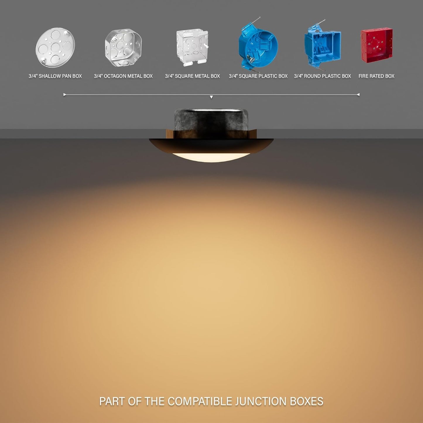 10 Packs 4 Inch Black LED Low Profile Recessed & Surface Mount Disk Light, Round, 10W, 600 Lumens, 5CCT Field Selectable, CRI80, DOB Design, Dimmable, ETL Listed