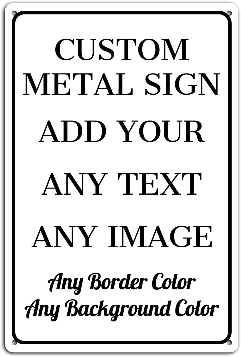 Custom Signs Outdoor Metal - 12 x 8 Personalized Aluminum Rust-Proof Entrance Garden Hazard Intersection Parking Signs, Decorative Sign (Style 03)