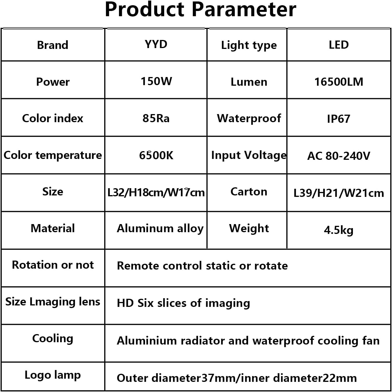 Custom 𝐥𝐨𝐠𝐨 𝐩𝐫𝐨𝐣𝐞𝐜𝐭𝐨𝐫 GOBO for Store Business Outdoor and Indoor Image led Lights 𝐢𝐩𝟔𝟕 Waterproof with Remote Control 150watt