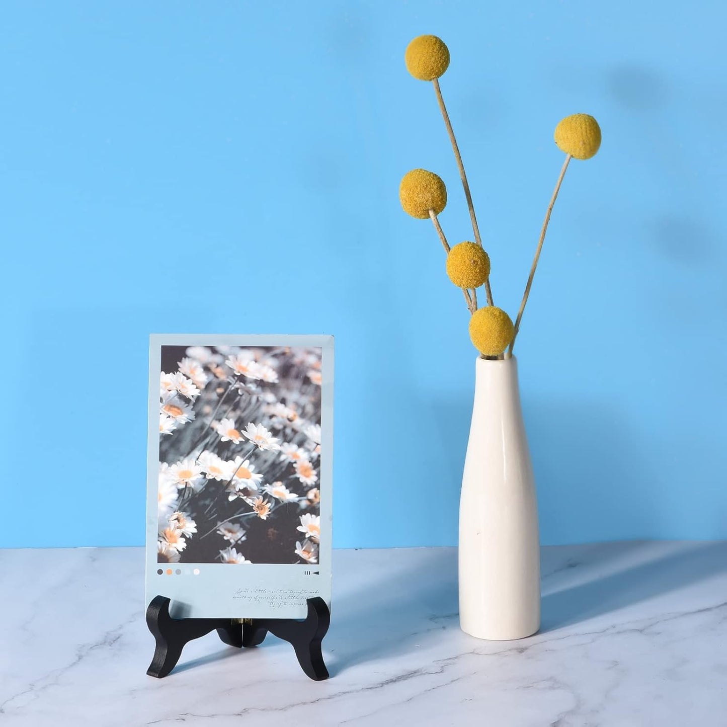 uxcell 8" Easel Plate Holder, Wooden Folding Display Stand Black for Decorative Picture Frame