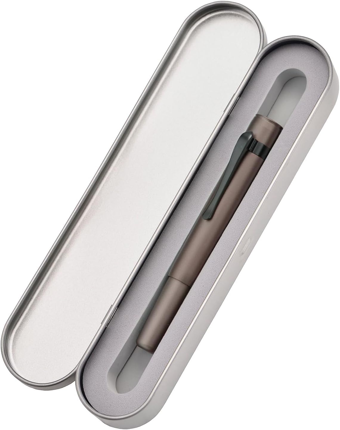 Hongdian M2 Black Forest Mini Fountain Pen, Bent Nib & Sleek Shape Aluminium Short Pocket Travel Pen (Caramel Brown)