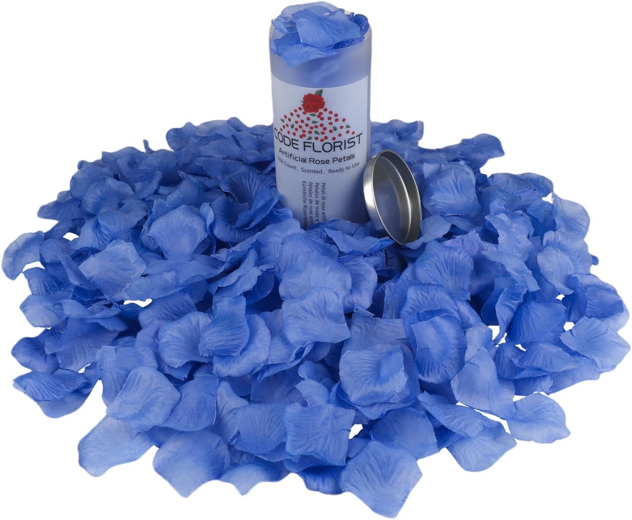 CODE FLORIST 1100 PCS Light Blue Silk Rose Petals for Valentine's Day,Romantic Night,Wedding,Proposal Anniversary Flower Decorations(Separated,Scented)