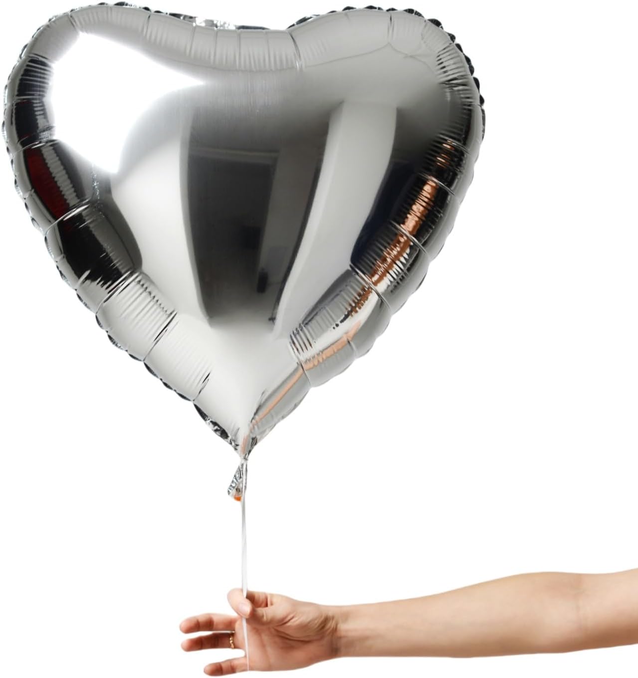12Pcs Silver Heart Balloons, 18 Inch Silver Heart Shape Balloons Love Balloons Valentine Balloons for for Valentines Day Wedding Brithday Decorations