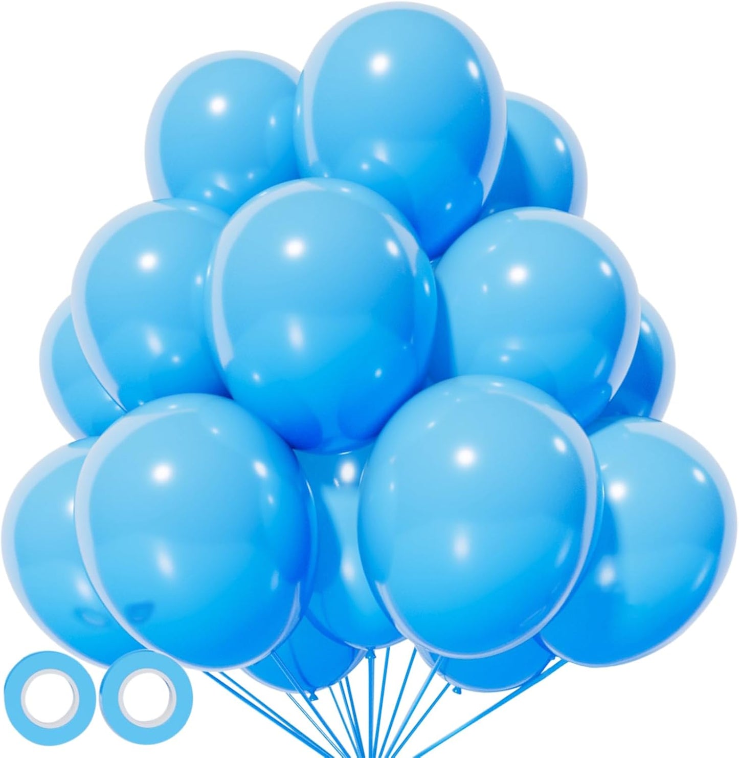 Light Blue Balloon 110pcs, Blue Latex Balloons12 inch for Birthday Wedding(with 2 Ribbons).