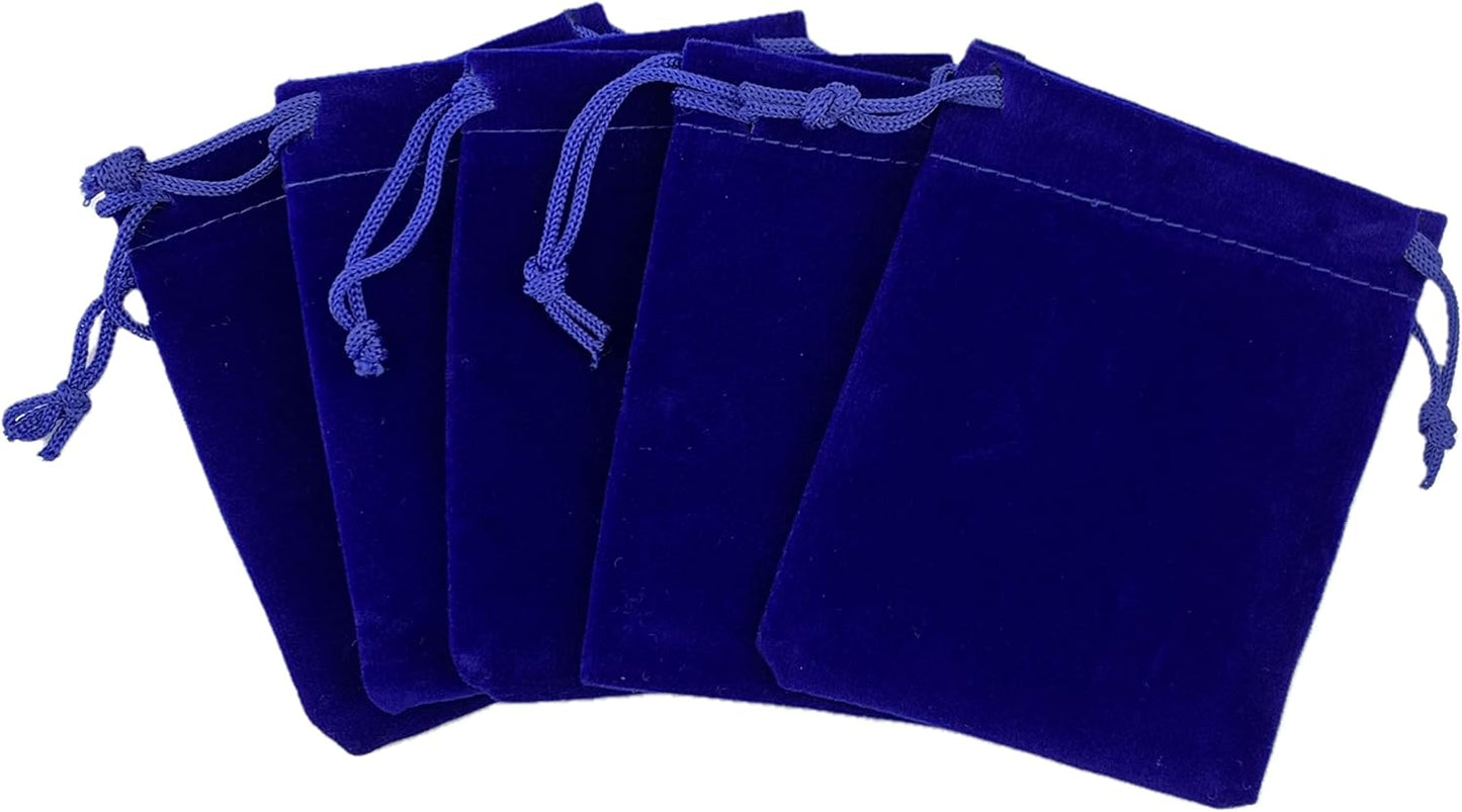 Palmhomee Pack of 48 3x4 Inch Velvet Drawstring Bags Gift Bag Velvet Pouch For Jewelry Wedding and Party Favor (Royal Blue)