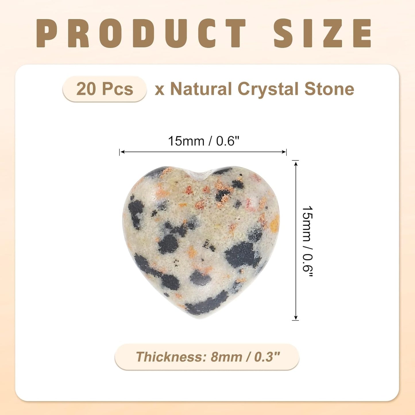 PATIKIL 20 Pcs Natural Heart Shaped Crystal Stone, 0.6 Inch Mini Polished Love Gemstone Crystal, Pocket Rock Engraved Worry Stones for Women Gifts Meditation, Spotted Black