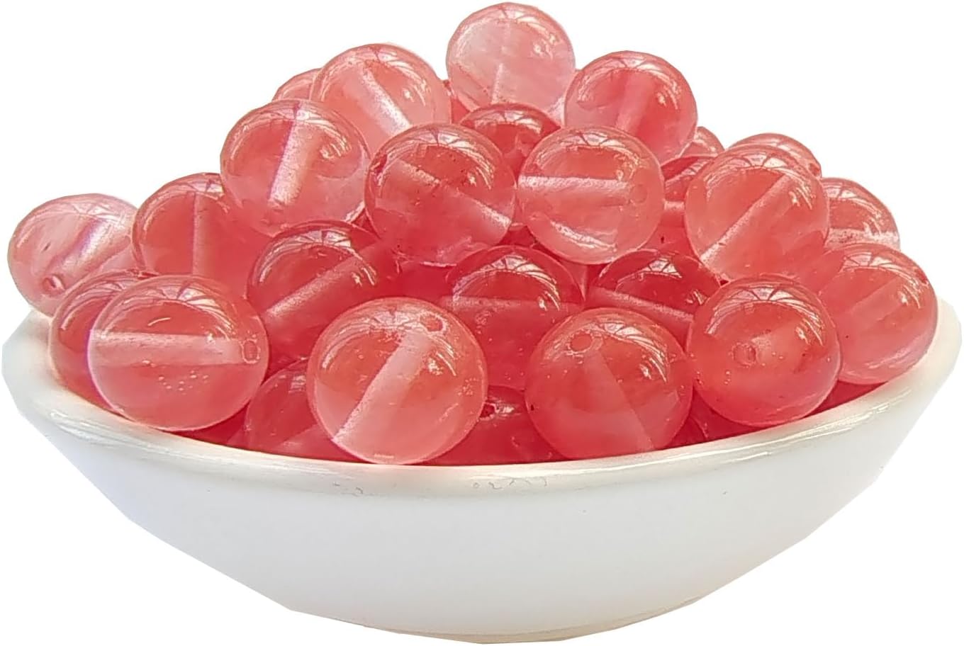 Stone Beads 10mm 60pcs Watermelon Quartz Beads Round Loose Gemstones Beads for Bracelet Necklace Jewelry Making (10mm, 61024 Watermelon Quartz)