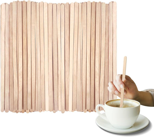 1000 Pack Birch Wood Coffee Stirrers, 7.5 Inch Sturdy Coffee Stir Sticks, Smooth Round Ends, Splinter-Free Disposable Stir Sticks for Coffee, Cocktails, Office, Home Use