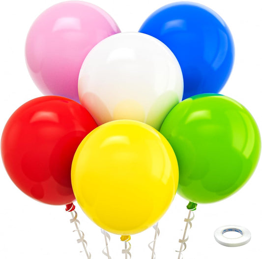 Bezente Rainbow Balloons 18 Inch - 30 Pack Large Thick Assorted Balloons Big Round Colorful Latex Balloons for Birthday Bridal Shower Wedding Party Decorations
