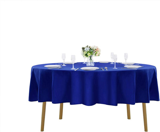 70 inch Round Tablecloth Washable Polyester Table Cloth Decorative Table Cover for Wedding Party Dining Banquet（70 inch,Roya Blue）