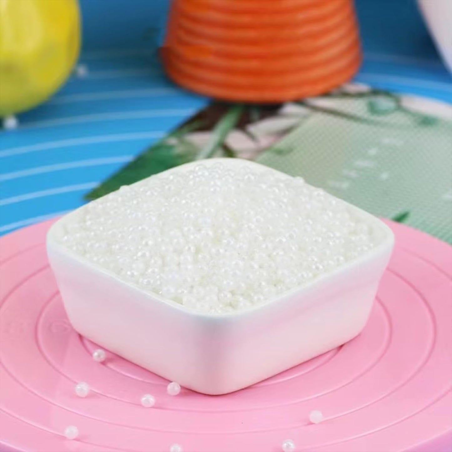 Sentovac White Nonpareils Sprinkles Edible 2mm Mini Peals Cake Decorating Sugar Candy Cookie Cake Cupcake Topper Ice Cream Baking Decorations Halloween Christmas Valentines Wedding Supplies