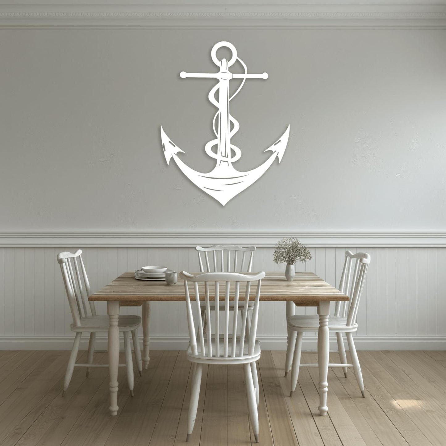 XXQ Anchor Metal Wall Decor, Anchor Metal Wall Art for Bedroom Living Room Dorm Antique Anchor Wall Decor Antique Metal Anchor Farmhouse Decor (Whhite, 24" x 35" / 60 x 90cm)