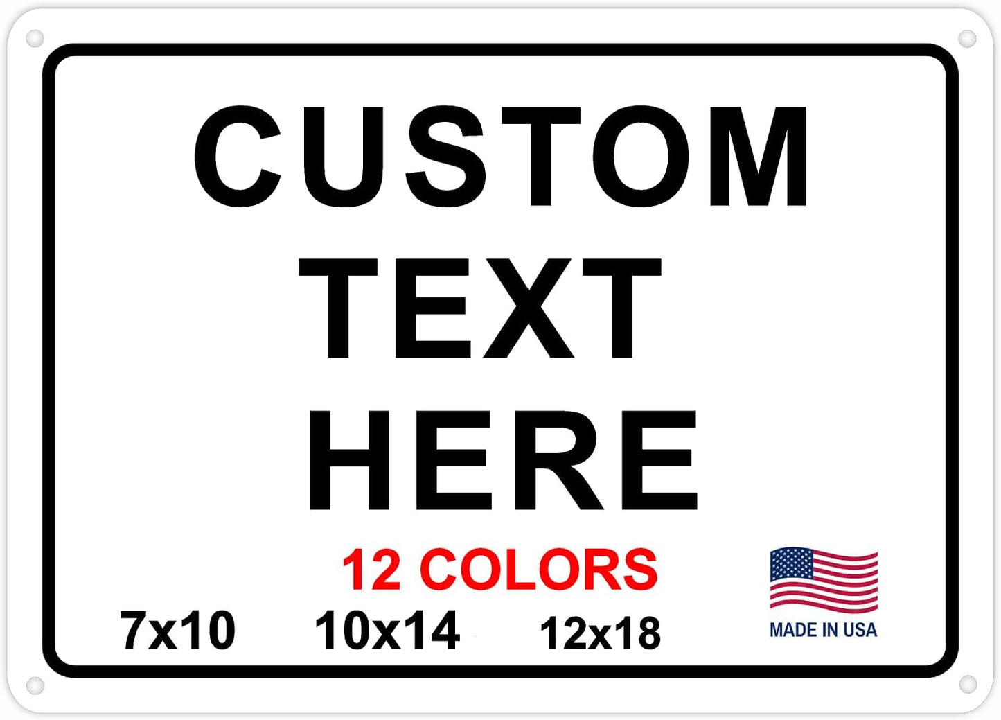 Custom Signs Outdoor Metal for Home Office Business, Personalized, Door, Porch, Delivery, Man Cave, Shop, Garage, Street. For Outside or Inside Use. Our Metal Signs Are UV Printed Solid Aluminum (Border, 10x7 inches)