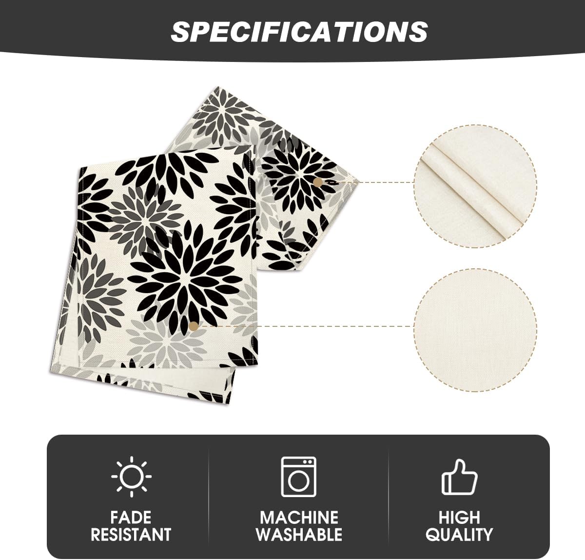 Artoid Mode Black Dahlia Floral Pinnata Halloween Table Runner, Fall Autumn Kitchen Dining Table Decoration for Home Party Decor 13x36 Inch