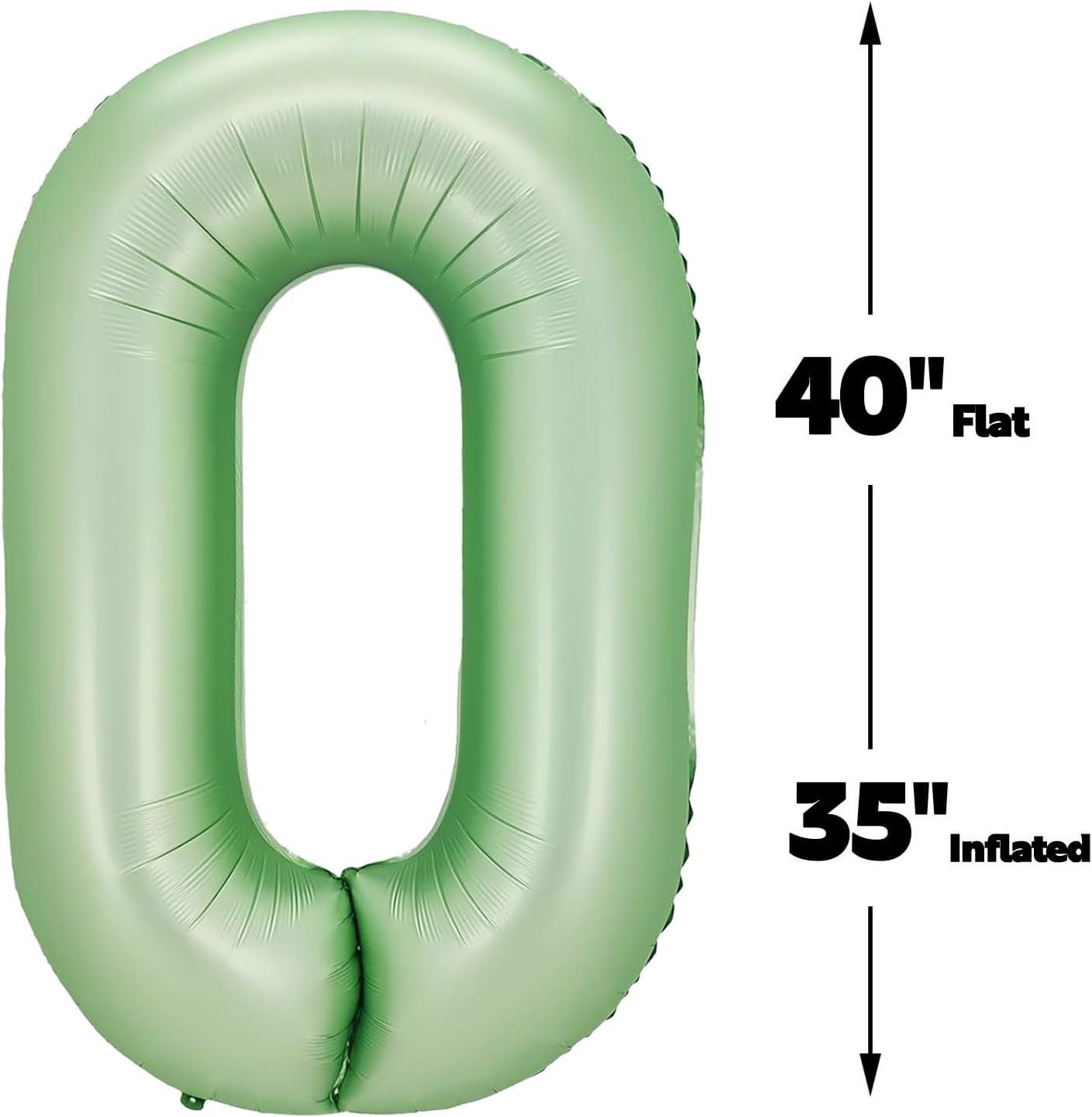 Sage Green 40 Inch 0 Number Balloons, 0 Decorations for 10 20 30 40 50 60 70 80 90 100 Birthday, 2026 Oliver Green Foil Giant Birthday Graduations Anniversary Party Balloon