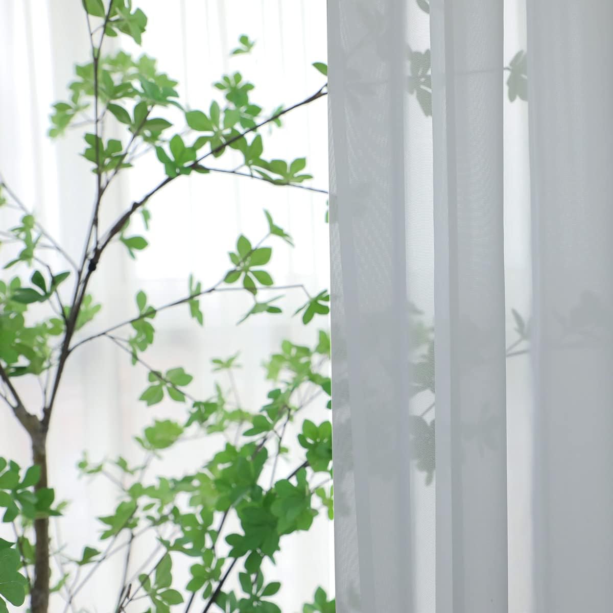 Window Light Gray Sheer Curtains 108 Inches Long 2 Panels Sheer Curtain Basic Rod Pocket Panel for Bedroom Children Living Room Yard Kitchen (Light Gray, 52" W x 108" L | 2 pcs)