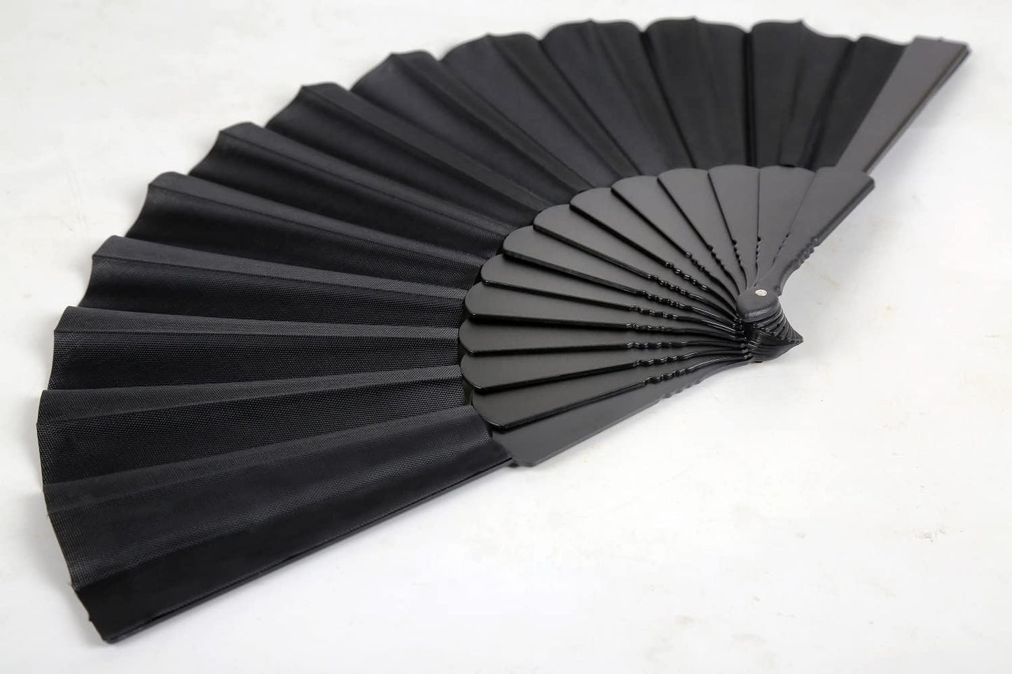 HUNANBANG 4 Pieces Folding Hand Fans Church Wedding Gift, Party Favors, DIY Decoration Gift Size9 Wholesale (Black 4pack)
