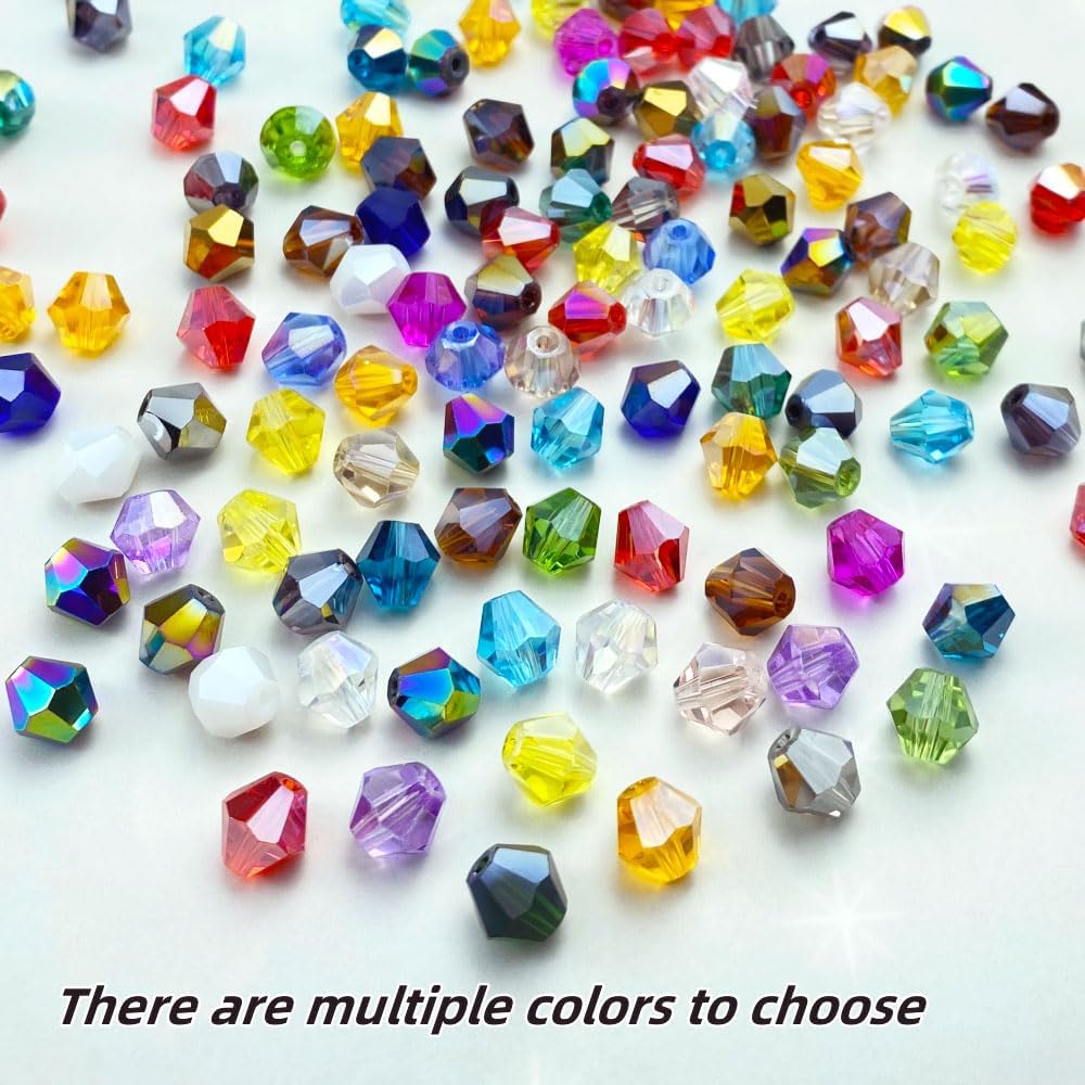 100pcs 8mm Bicone Crystal Glass Beads Loose Spacer Beads Faceted Craft Beads for Jewelry Making DIY Necklace Bracelet Earring Wind Chimes Suncatchers Ornamen(Violet AB)