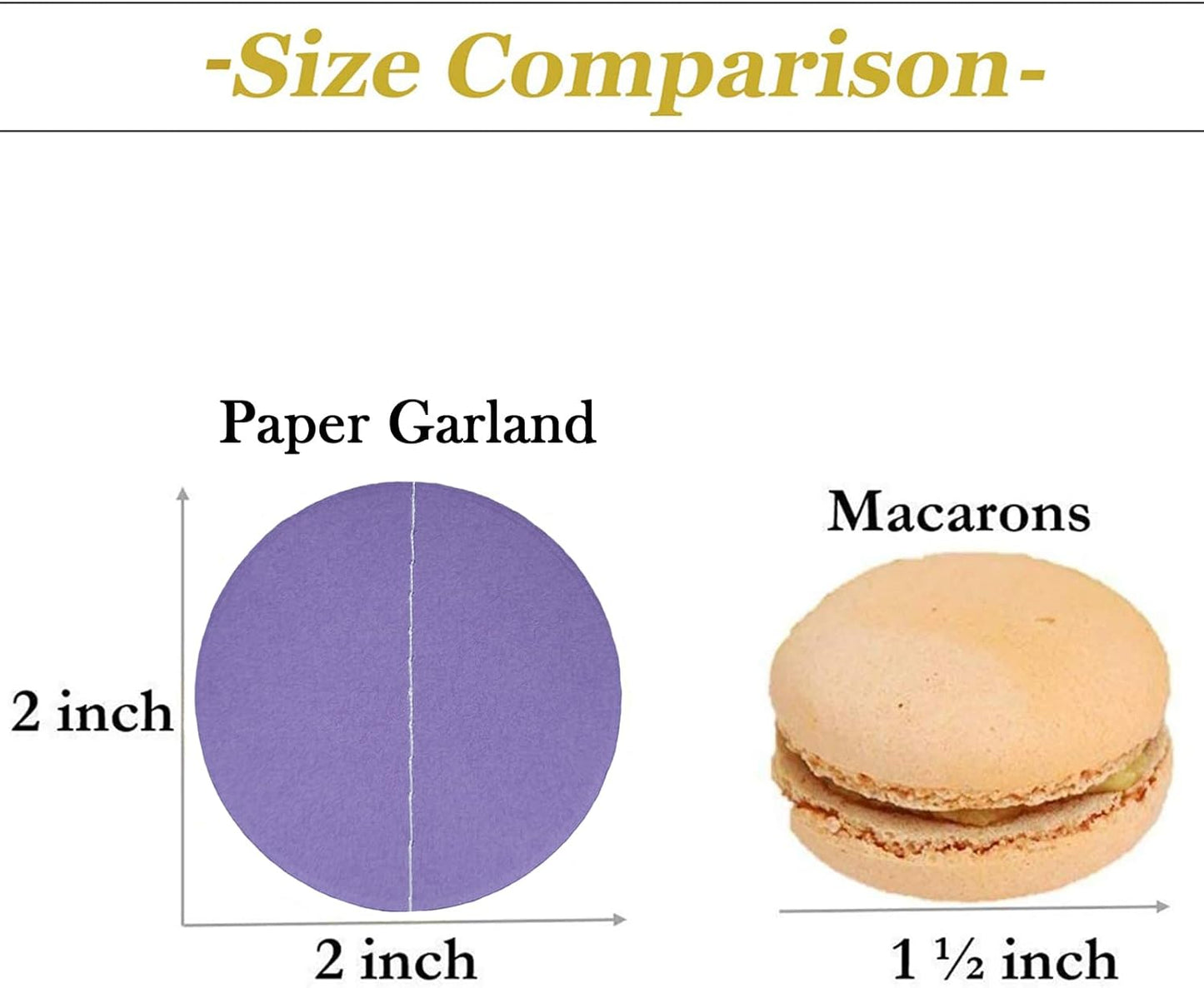 MerryNine Paper Garland 5 Pack, 50ft Glitter Paper Garland Circle Dots Hanging Decor, Banner for Baby Shower, Birthday, Nursery Party Decor (Purple)