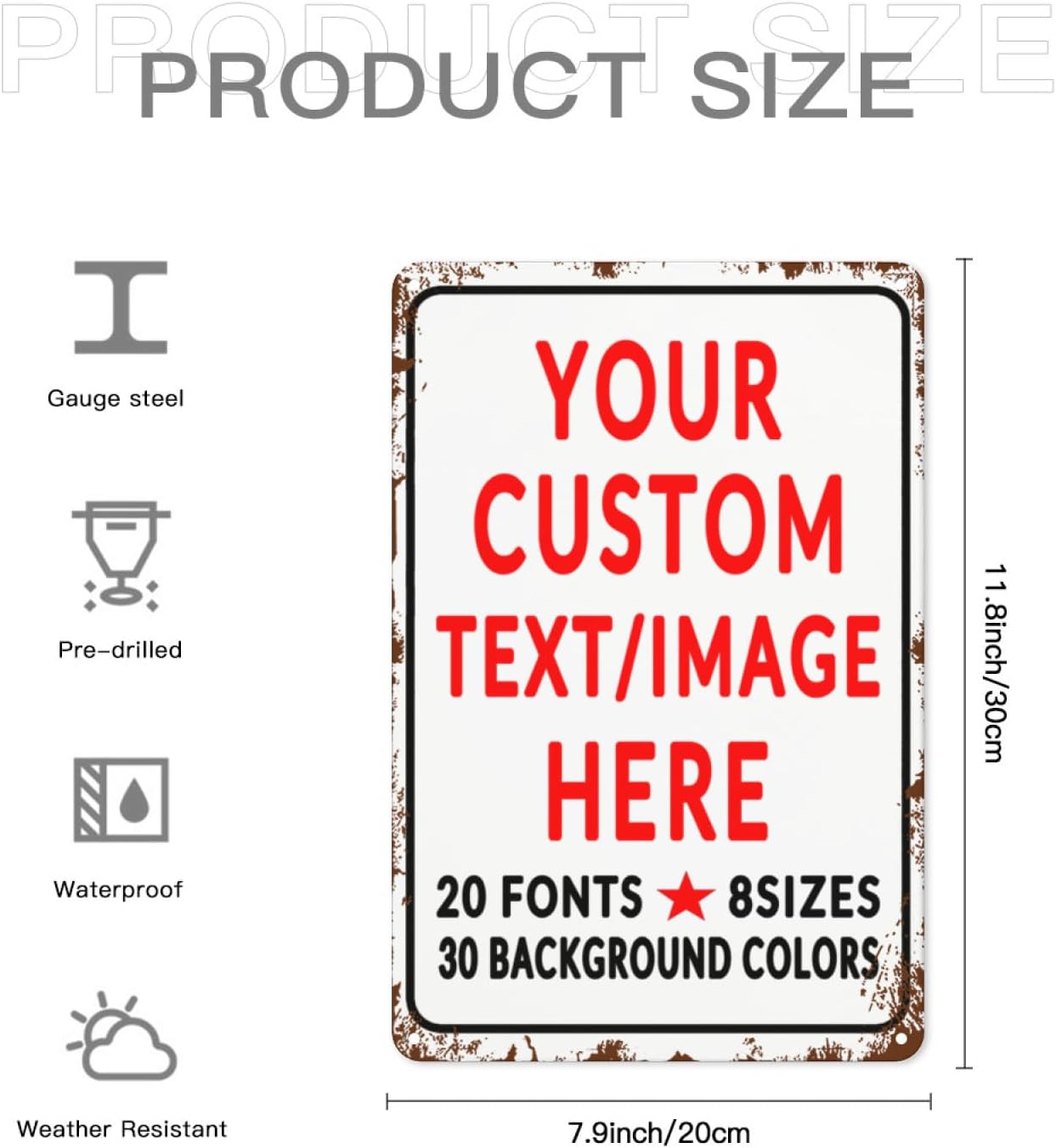 Custom Sign Personalized Custom Metal Sign, Customize For Office, Business, Workplace, Office, Home, Delivery Signs 8x12