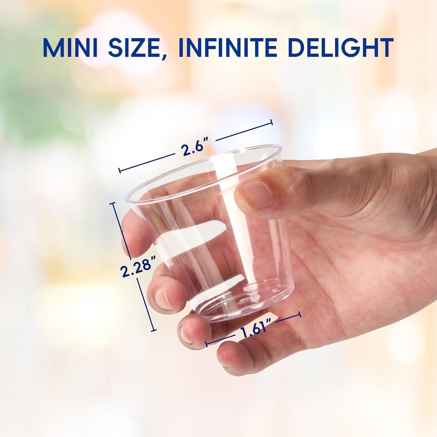 JOLLY CHEF 5 oz 100 Pack Small Clear Disposable Cups, Disposable Plastic Shot Glasses for Parties, Plastic Cocktail Glasses Wedding Tumblers, Perfect for Halloween Thanksgiving Christmas