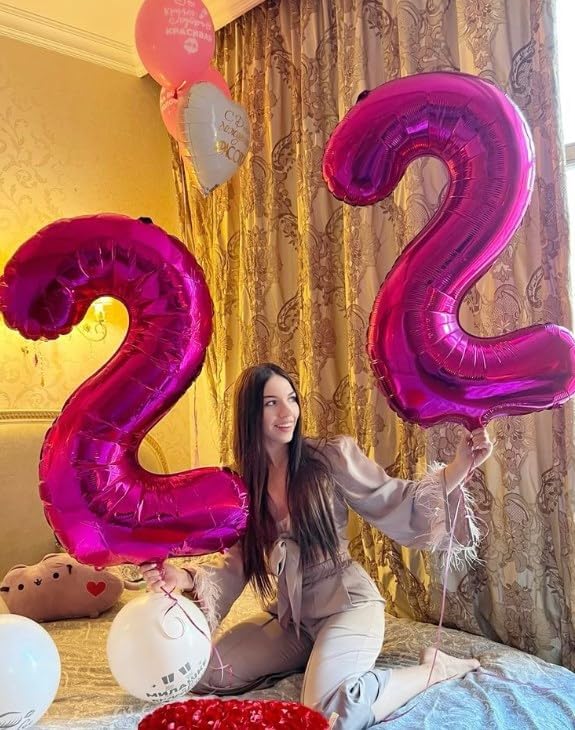 40 Inch Big Hot Pink Number 26 Balloon Birthday Decoration, Number 26 Helium Balloon 26 Celebration, Boy Girl Baby Anniversary Party Graduations Supplies Decorations