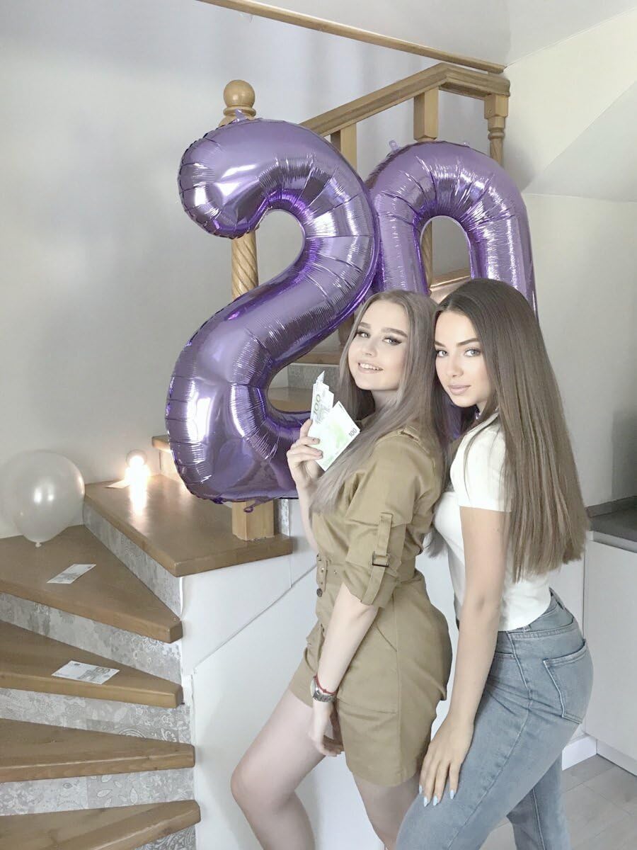 Lavender 40 Inch 0 Number Balloons, 0 Decorations for 10 20 30 40 50 60 70 80 90 100 Birthday,2026 Lilac Foil Giant Birthday Graduations Anniversary Party Balloon