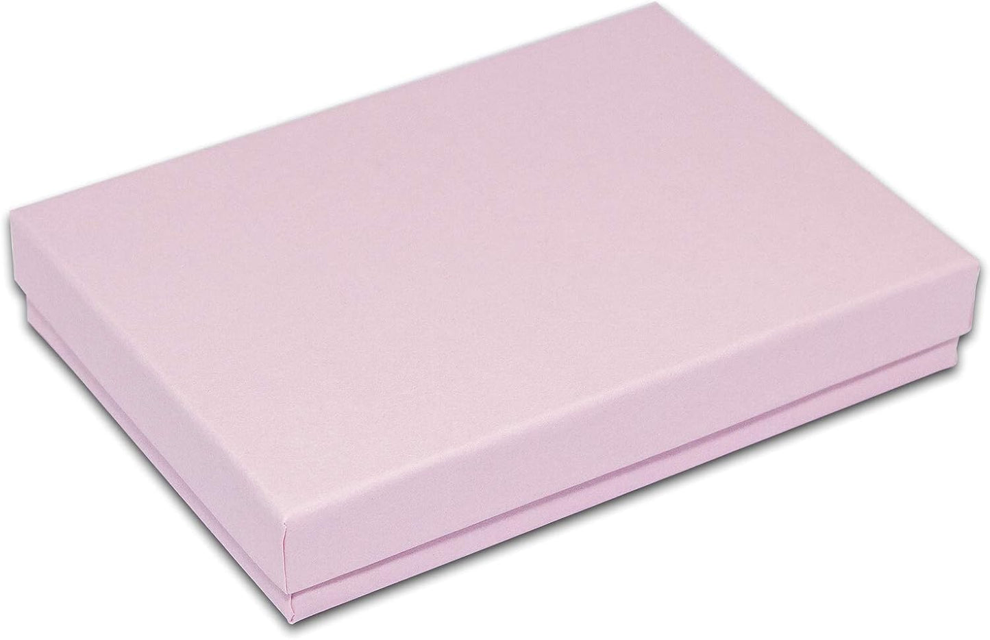 TheDisplayGuys - 25-Pack #53 Kraft Paper Cardboard Gift Boxes/Jewelry Cases w. Cotton Padding & Lid - Pink - (5.4" x 3.9" x 1.0")