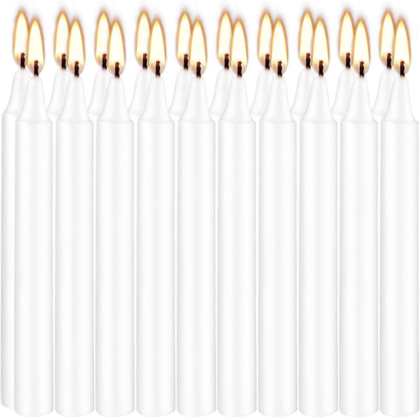Set of 20 White Spell & Chime – Premium Mini Taper Candles for Rituals, Prayer, Birthdays, Meditation, Altar - 4 Inch Tall, Unscented (White)