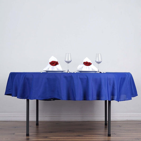 Efavormart Round Tablecloth, 70 Inch Stain & Wrinkle Resistant Washable Table Cloth, Decorative Polyester Fabric Table Cover for Banquet, Wedding, Dining- Royal Blue