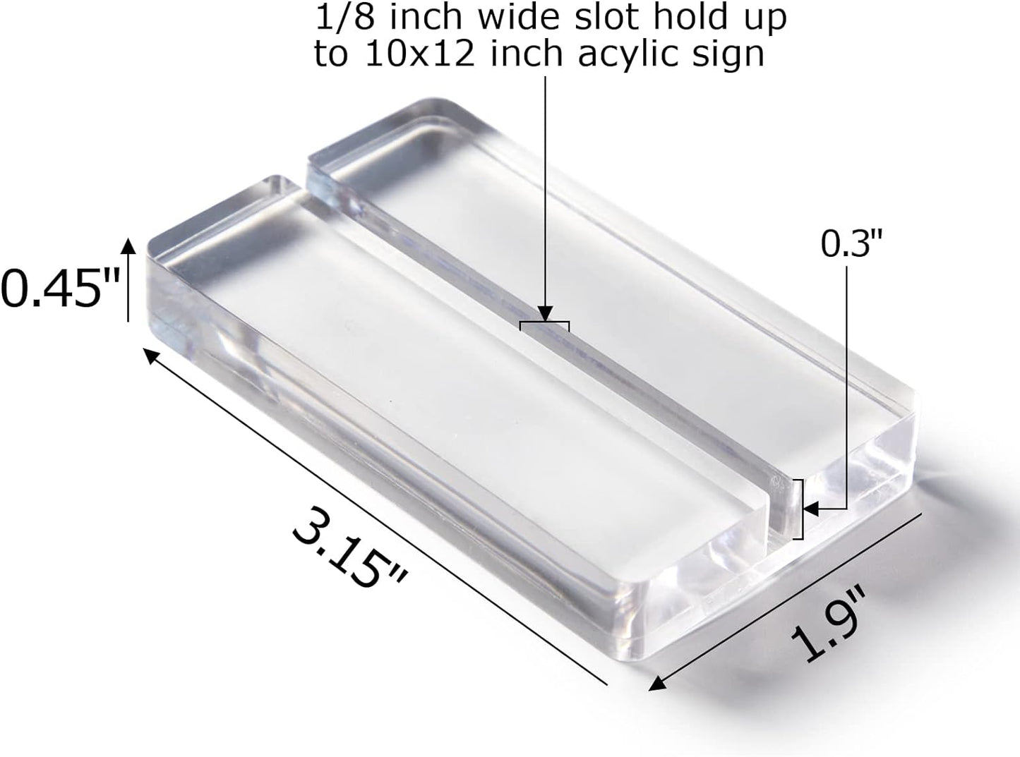 Acrylic Sign Holders, 20 PCS Clear Place Card Holders with Card Slot, Table Numbers Display Stands, for Wedding/Menu/Meeting/Table Numbers