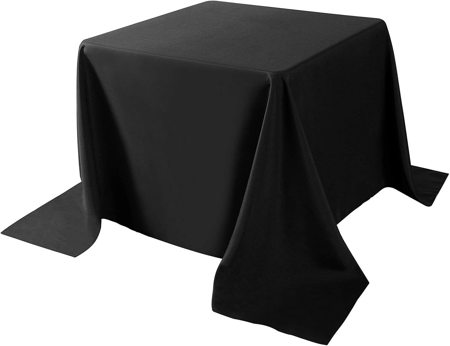 Cupuamon Square Tablecloth 90x90 inch Washable Polyester Fabric Table Cloth for Wedding Party Dining Banquet Decoration（90x90,Black）
