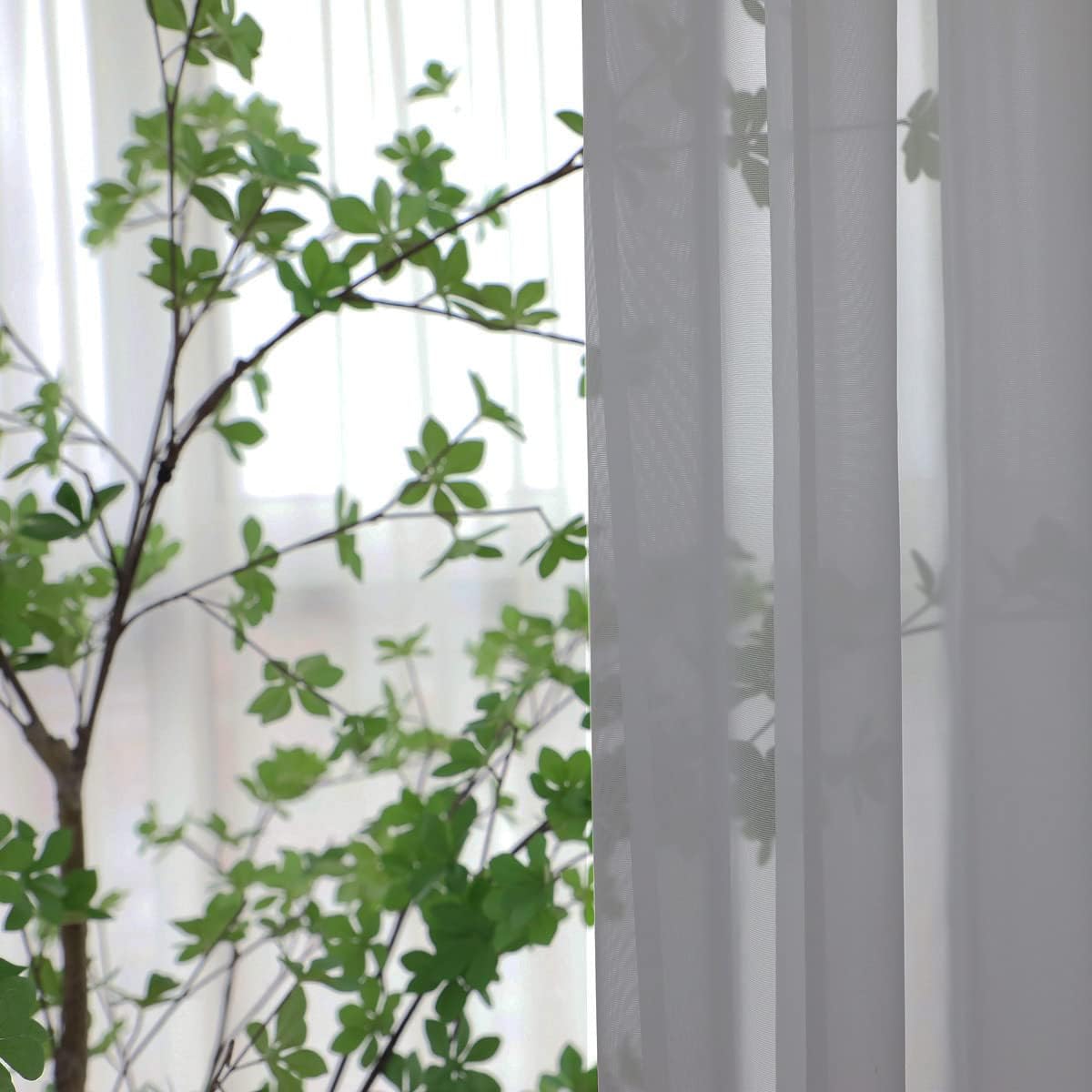 Window Gray Sheer Curtains 120 Inches Long 2 Panels Sheer Curtain Basic Rod Pocket Panel for Bedroom Children Living Room Yard Kitchen (Gray, 52" W x 120" L | 2 pcs)