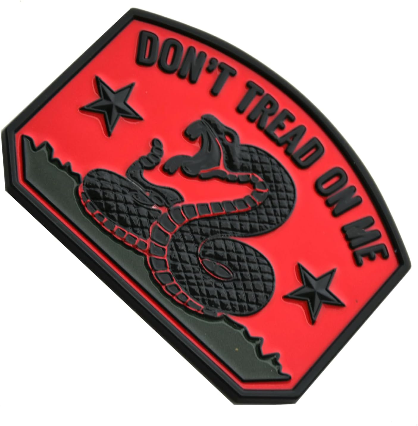 1x Gadsden Flag Rattlesnake Car Emblem 3D Decal Sticker with Don't Tread ON ME Slogan Fit for Car Truck Motorcycle Window Door and Flat Surface (Black Red)