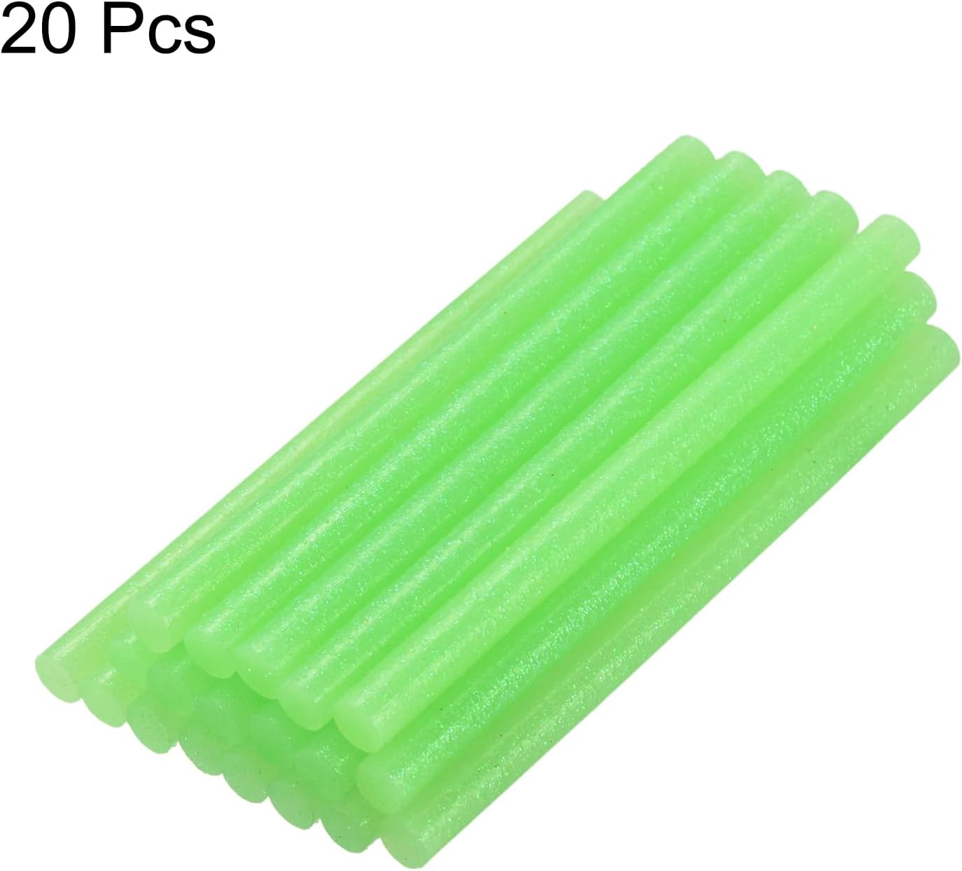 uxcell 20pcs Hot Glue Sticks for Glue Gun 7mm/0.27-inch x 8-inch Mini Hot Melt Adhesive Glue Stick Glitter Light Green