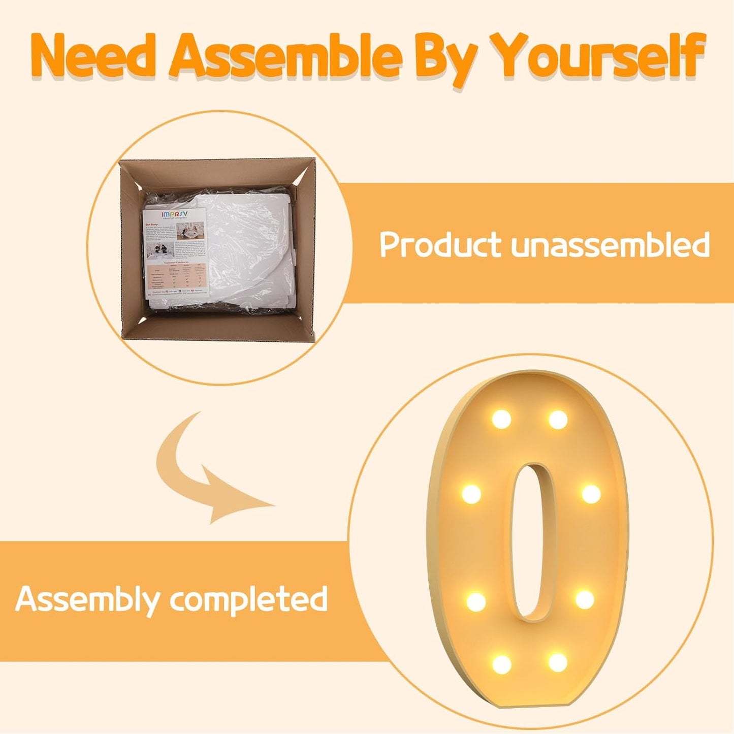 Marquee Numbers 3 Feet Tall Large Light Up Numbers 40th 50th 60th Birthday Decorations Women Men Big Yellow Light Outdoor Anniversary Decorations Balloon Arch Kit Party Backdrop 0