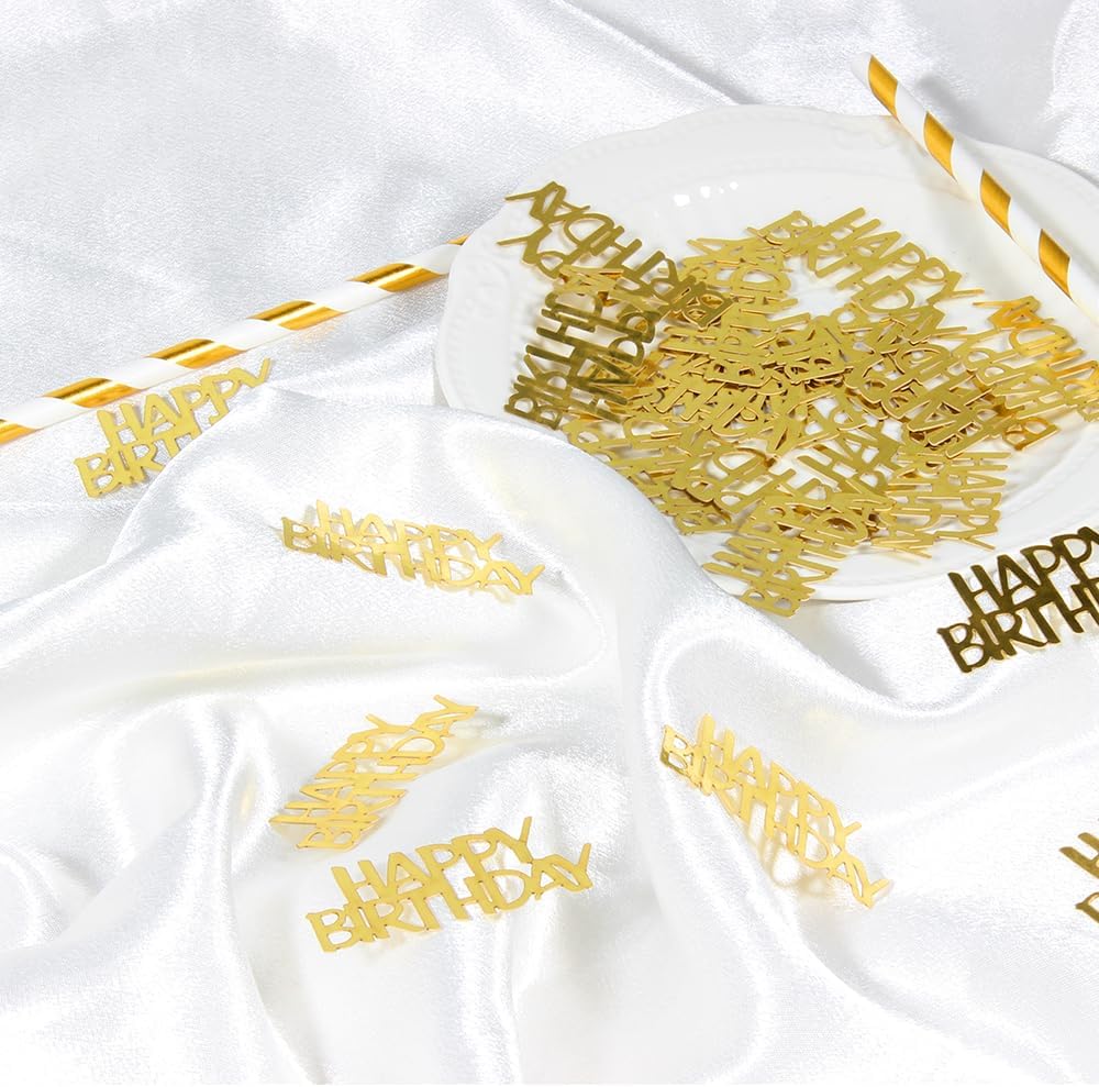 Gold Happy Birthday Confetti Birthday Party Decorations Baby/Adult Birthday Table Scatter Party Supplies 100PC