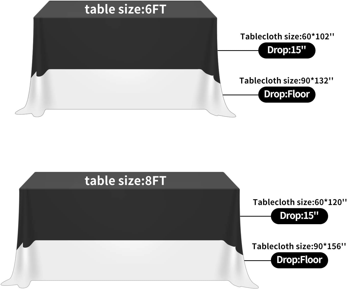Fokitut 2 Pack Waterproof Rectangle Tablecloth, 90x156 Inch,Stain Resistant and Wrinkle Polyester Table Cloth, Fabric Table Cover for Kitchen Dining, Wedding, Party, Holiday Dinner-Yellow