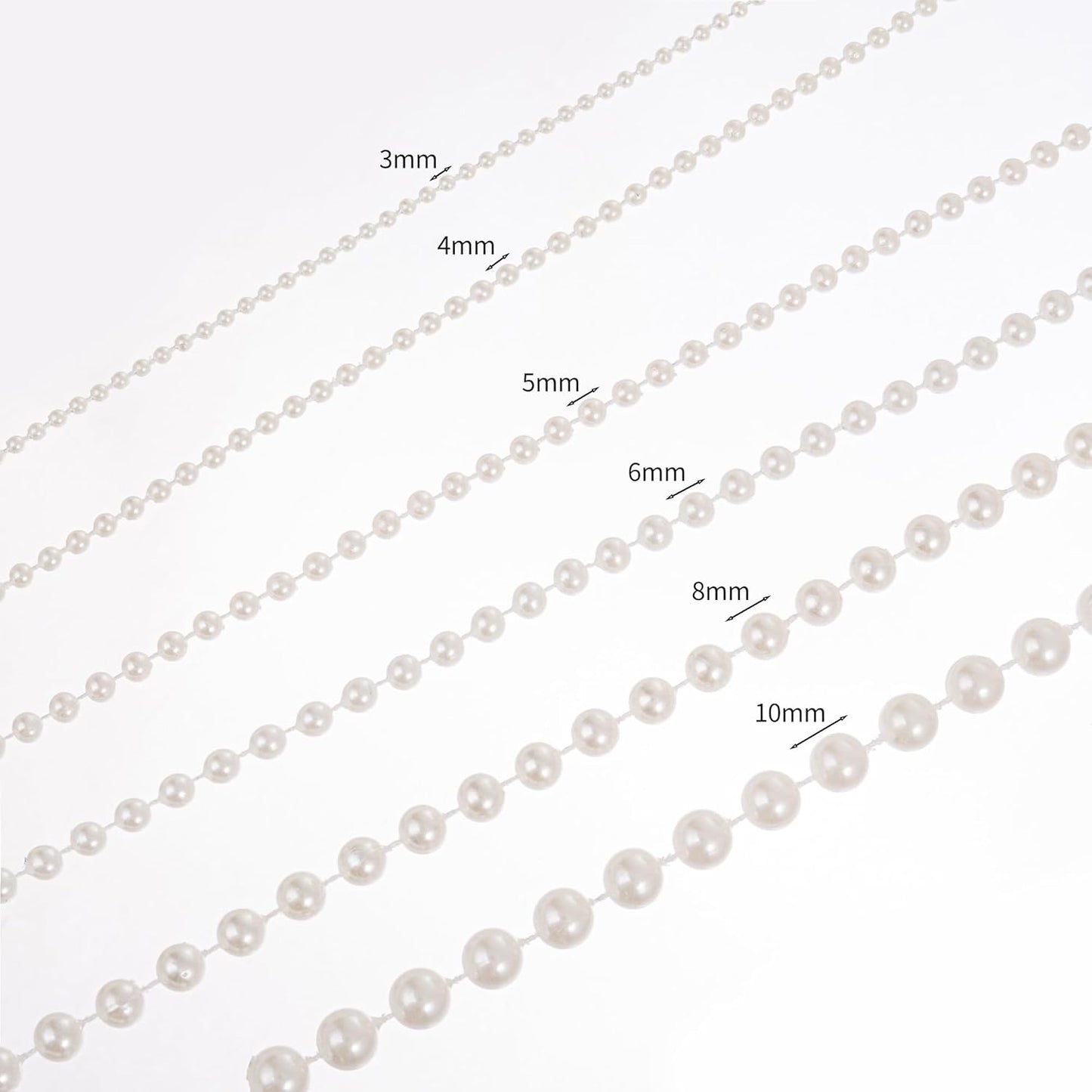 8mm Crafts Faux Pearl Beads Garland Pearl Bead Roll Strand of Pearls to Decorate Floral Centerpieces Wedding Party Favor Christmas Tree(33 Feet White)