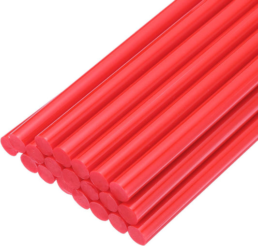 uxcell 20pcs Hot Glue Sticks for Glue Gun 11mm/0.43-inch x 8-inch Mini Hot Melt Adhesive Glue Stick Rose Red