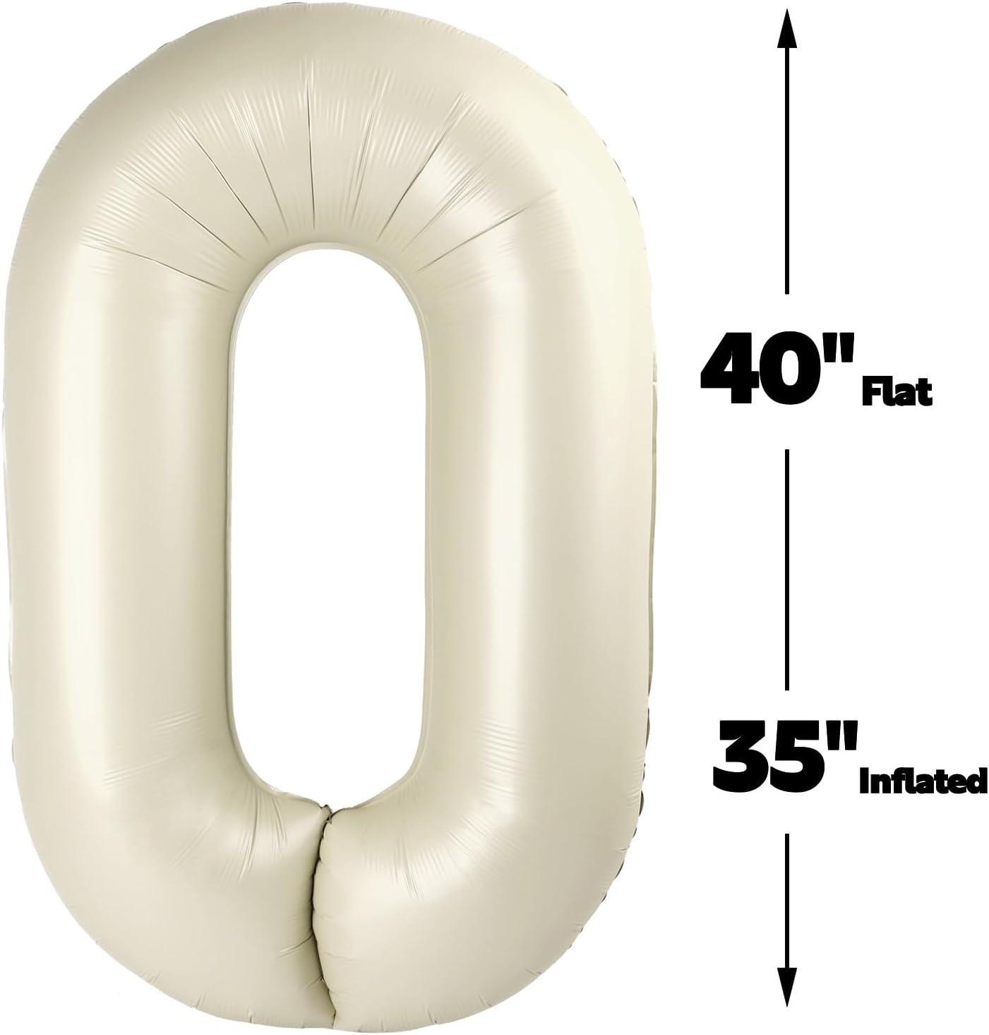 Cream White 40 Inch 0 Number Balloons, 0 Decorations for 10 20 30 40 50 60 70 80 90 100Birthday, Foil Giant Birthday Graduations Anniversary Party Balloons