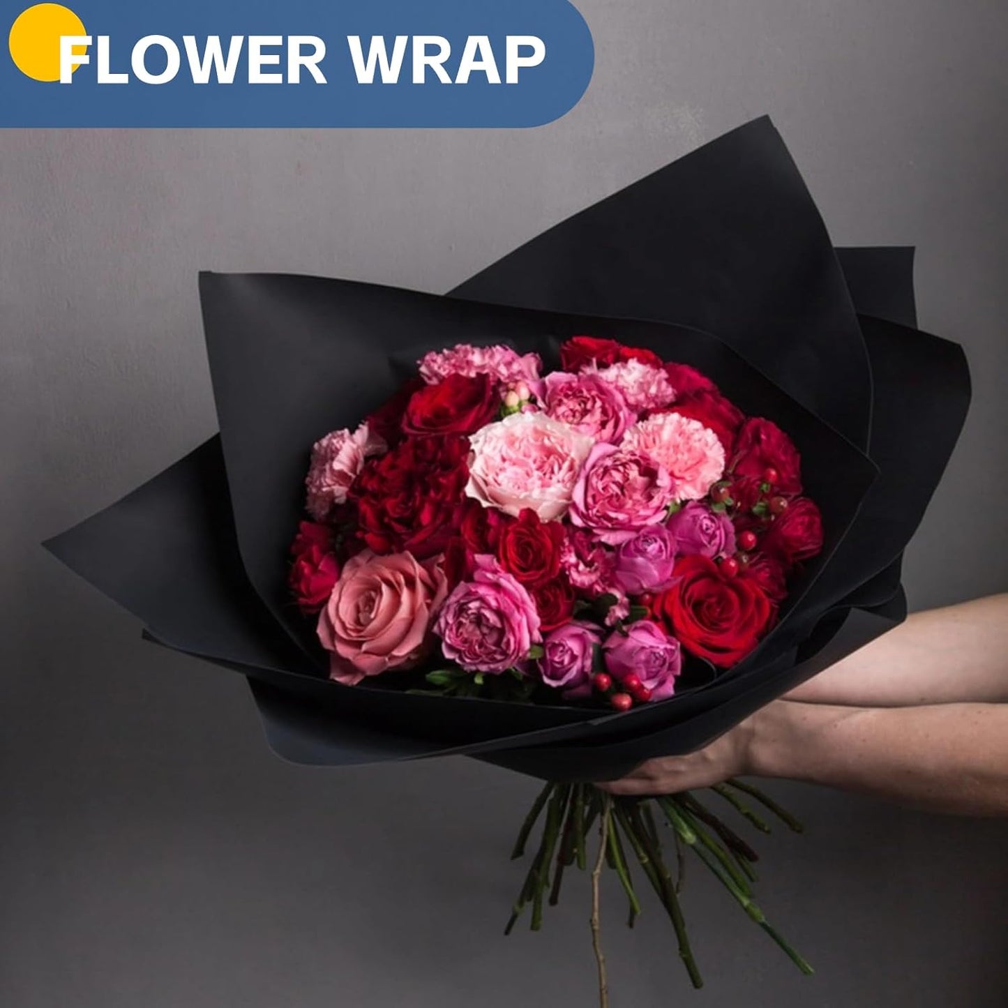 Black Wrapping Paper, 15"×450" Art Craft Kraft Paper Construction Bulletin Board Decorative Paper Roll for Father’s Day Birthday Halloween, Bouquet Graduation Gift Wrap for Nurse Men Boys